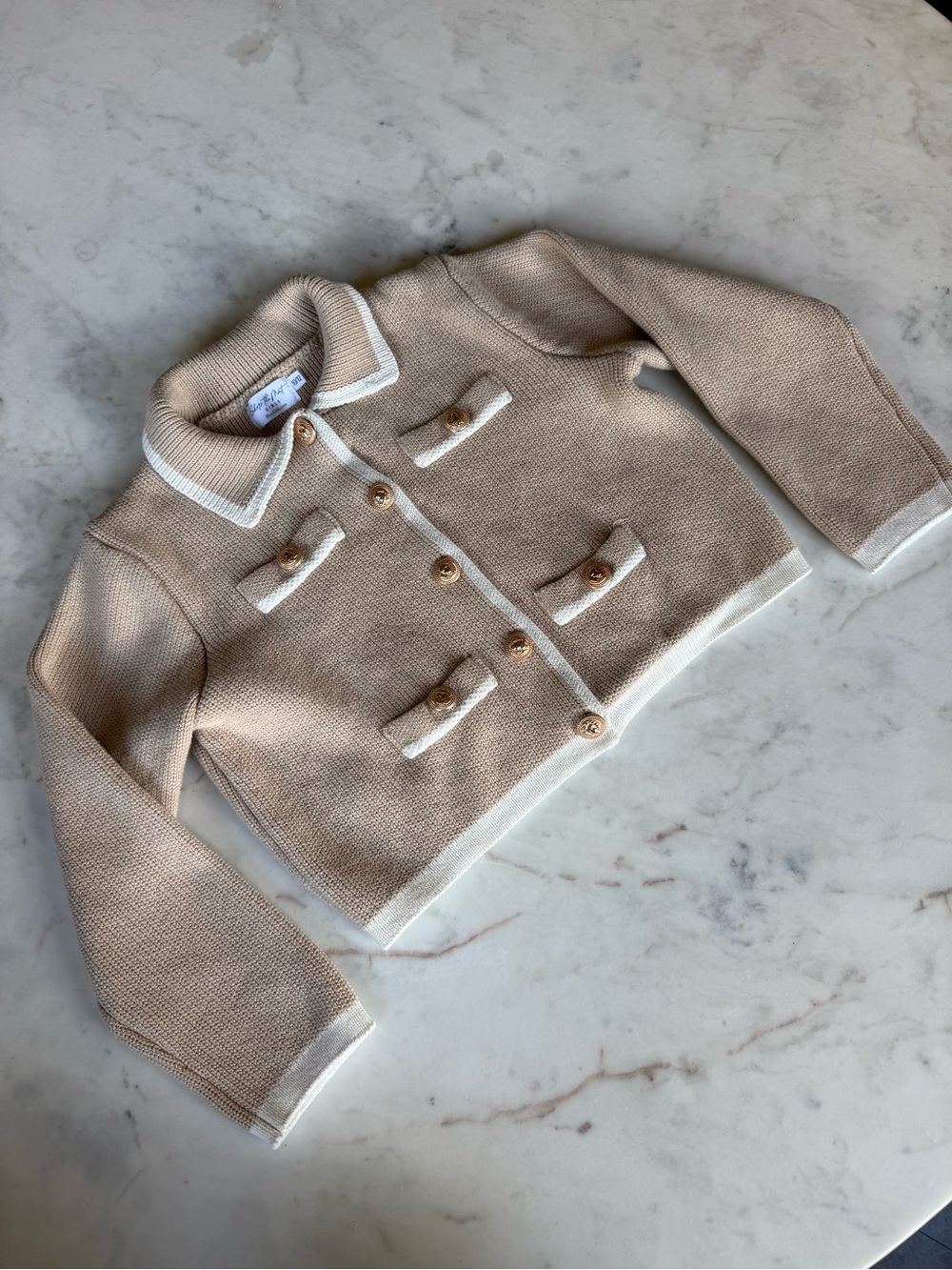 Mint GirlsThe Natalie Khaki Button Down Cardigan - Picture 2 of 5